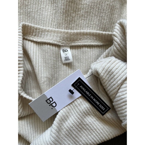 NWT BP Cozy Puff Sleeve Ribbed Pullover Ivory Sweater Size 1X - Picture 6 of 7
